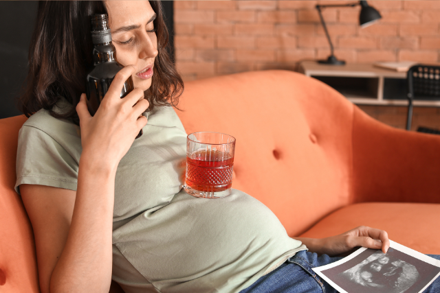 drunk pregnant woman