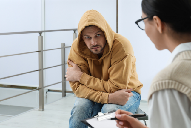 addict consulting a doctor