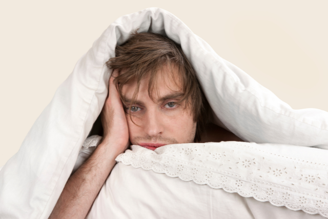 a guy with sleeping problems